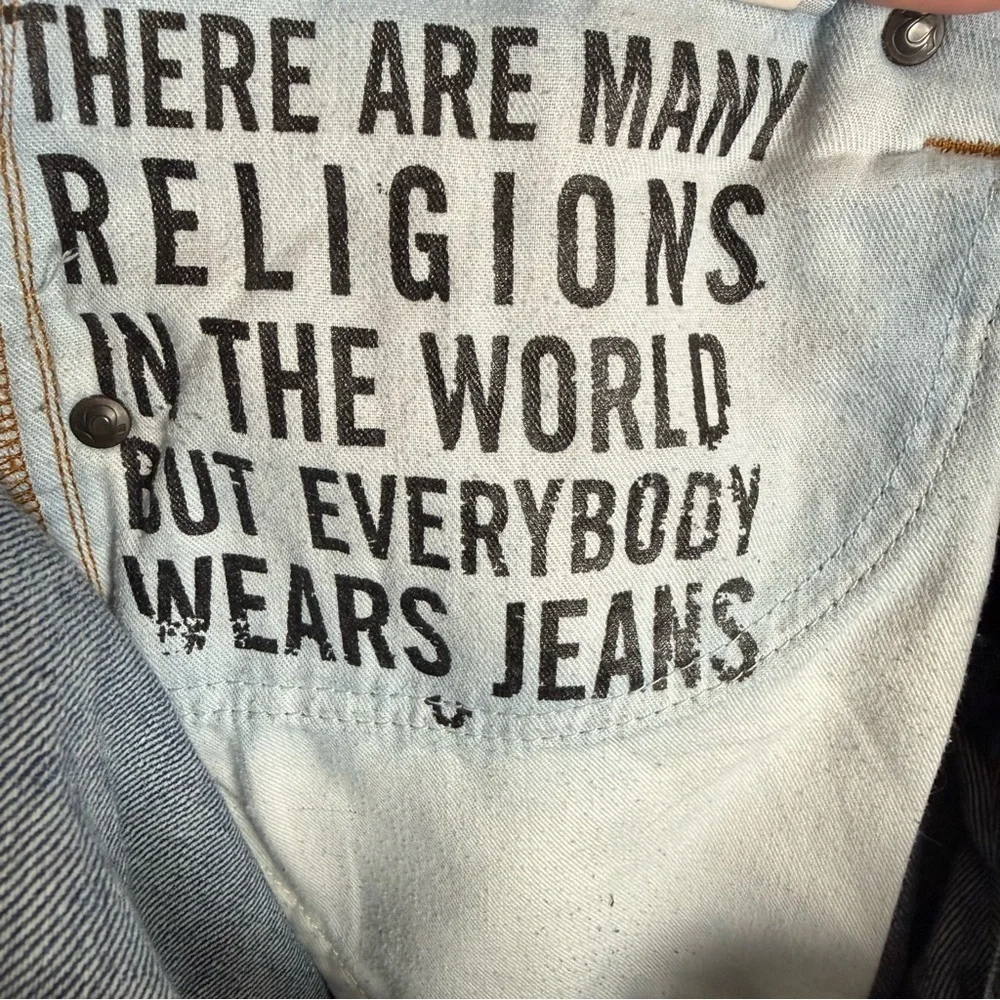 True Religion Geno Jeans Men's Size 30 (32X34) Blue Relaxed Slim No Flap - Picture 6 of 13